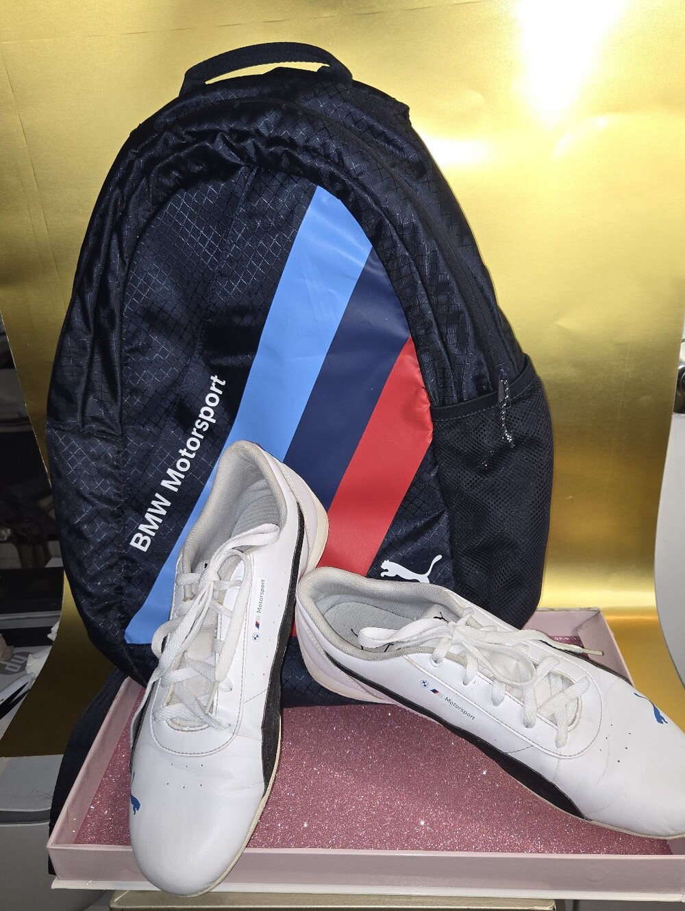 PUMA x BMW Motorsport Coord Set: Tech Backpack + Restored Drift Cat 8 Leather